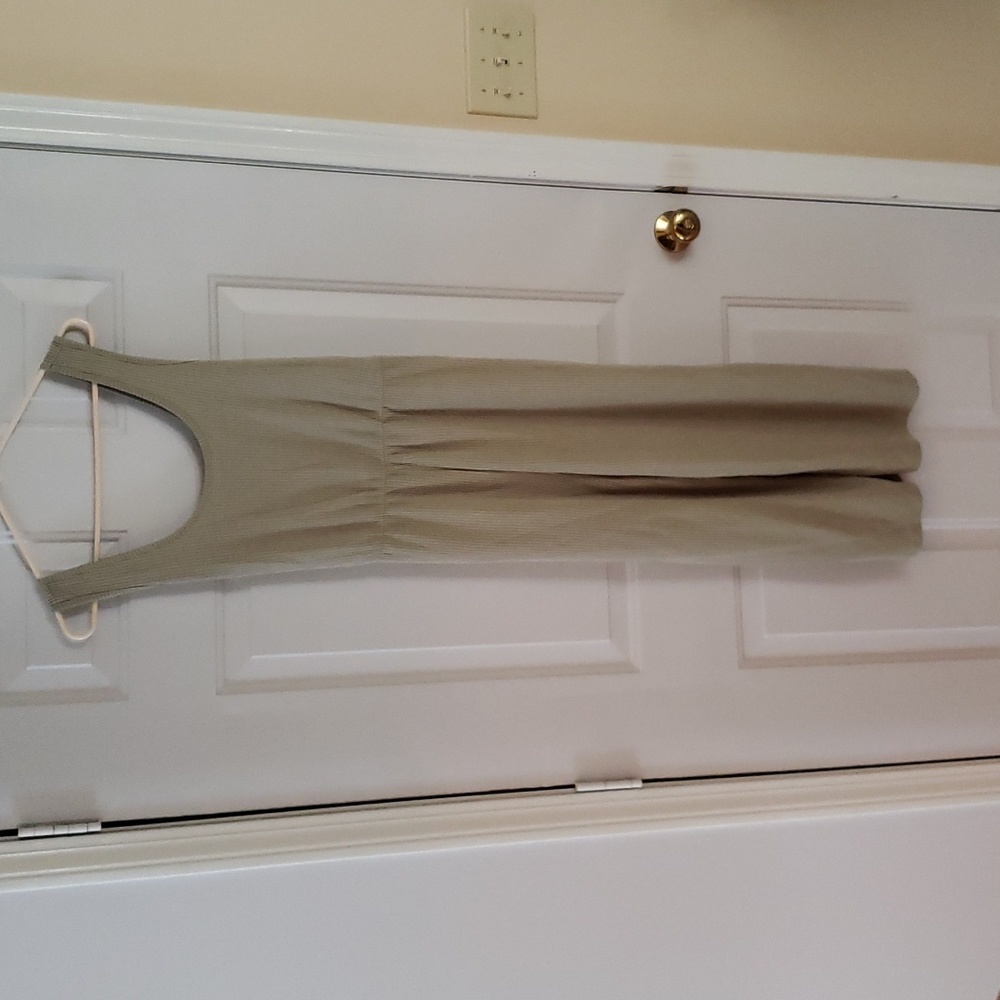 As u wish mint green striped jump suit with tie